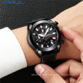 Men Chronograph Watches Crrju 2219 L Top Luxury Brand Men Military Sport Wristwatch Quartz Watch Relogio Masculino